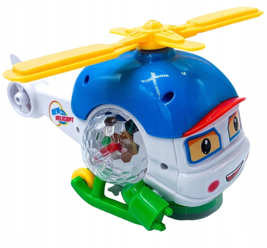 Veselá helikoptéra na batérie s diskoguľou a pohyblivou vrtuľou